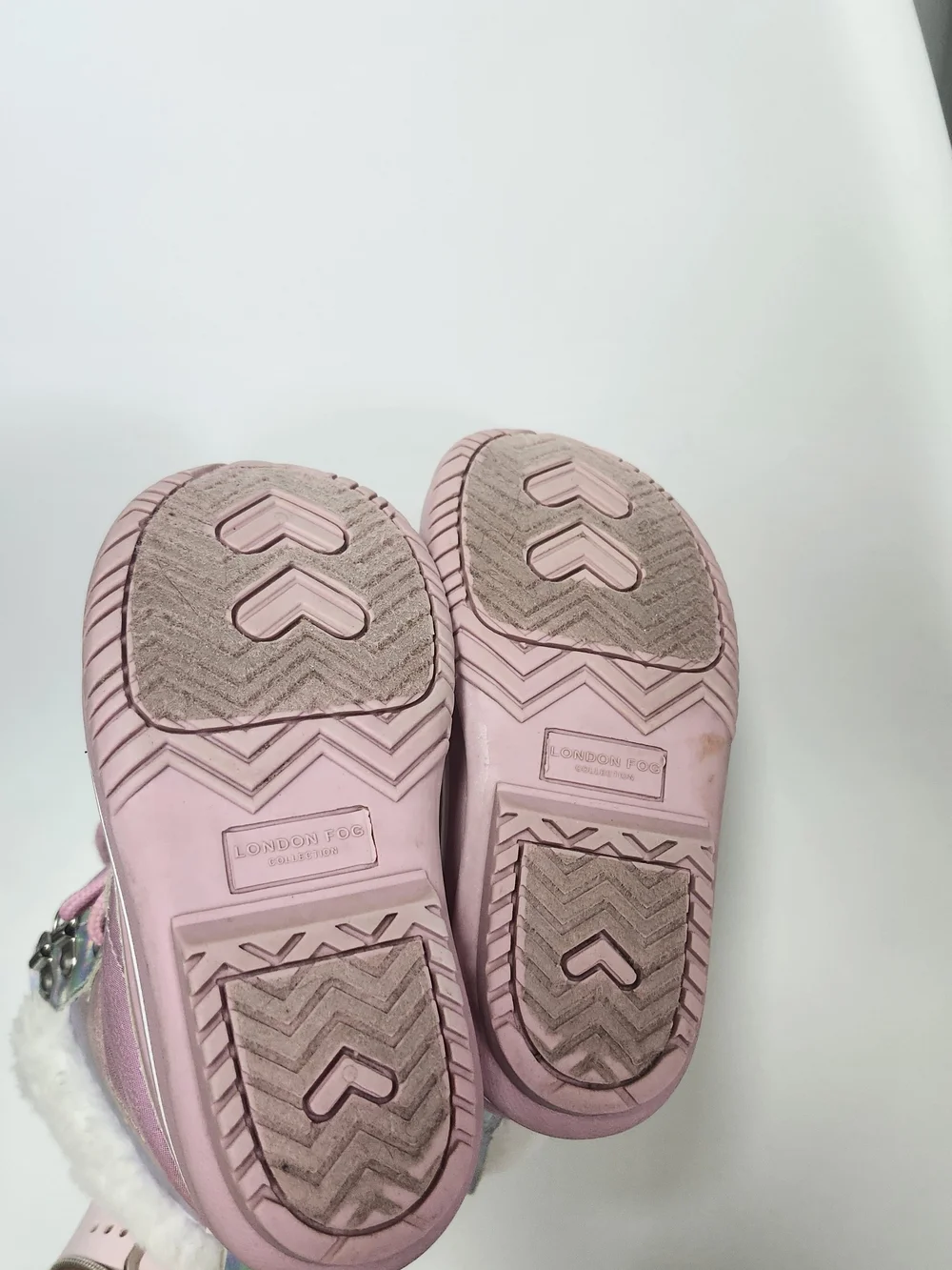 London Fog Collection Toddler Girls Sz 9 Pink Shimmer Faux Fur Warm Winter Boots